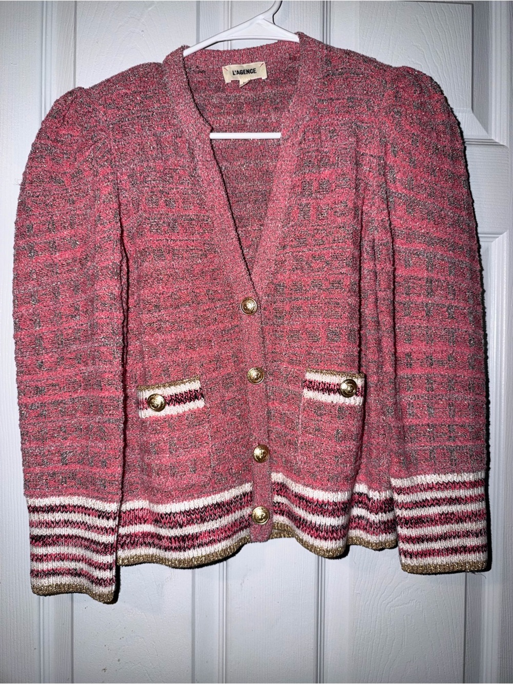 L'AGENCE Jenni Cardigan in the Coral Rose